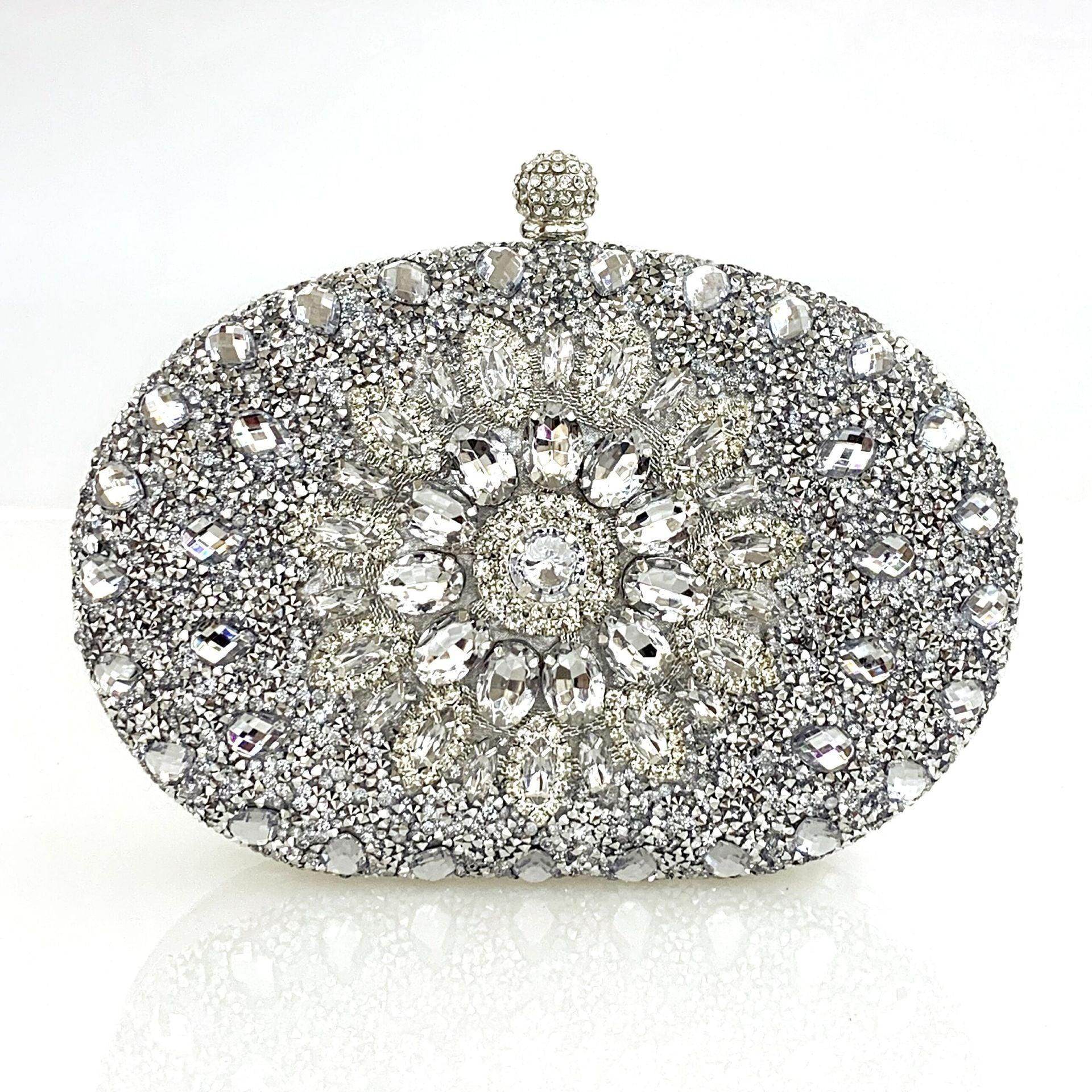 Shell full of diamonds glitter glass rhinestones wedding banquet dinner bag 736519933092 - COCOMELODY